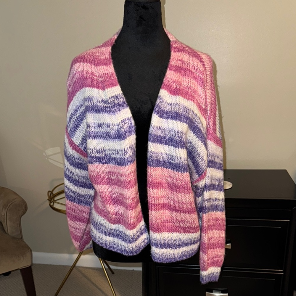 Striped Pink and Purple Women's Sweater